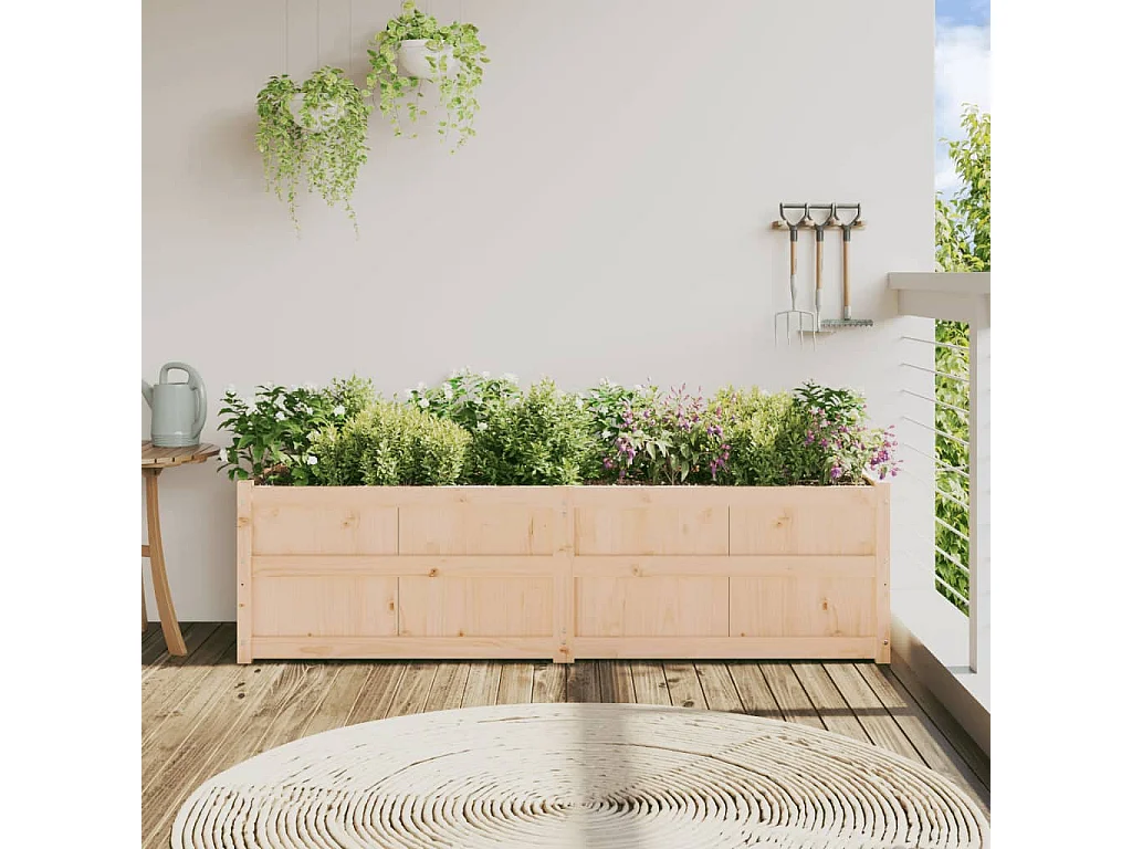 Jardinière 180x50x50 cm bois de pin massif