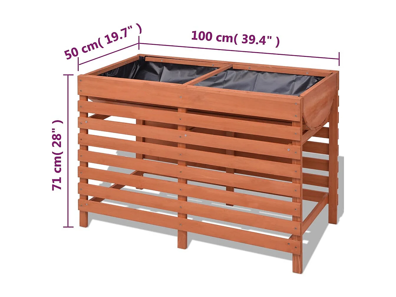Jardinière 100 x 50 x 71 cm Bois