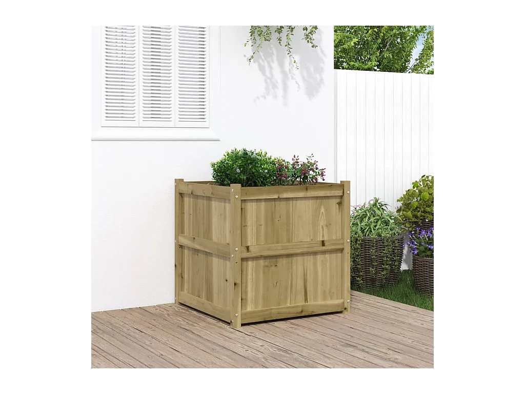 Jardinière d'extérieur 70x70x70 cm bois de pin imprégné