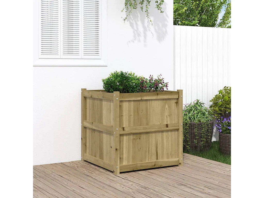 Jardinière d'extérieur 70x70x70 cm bois de pin imprégné