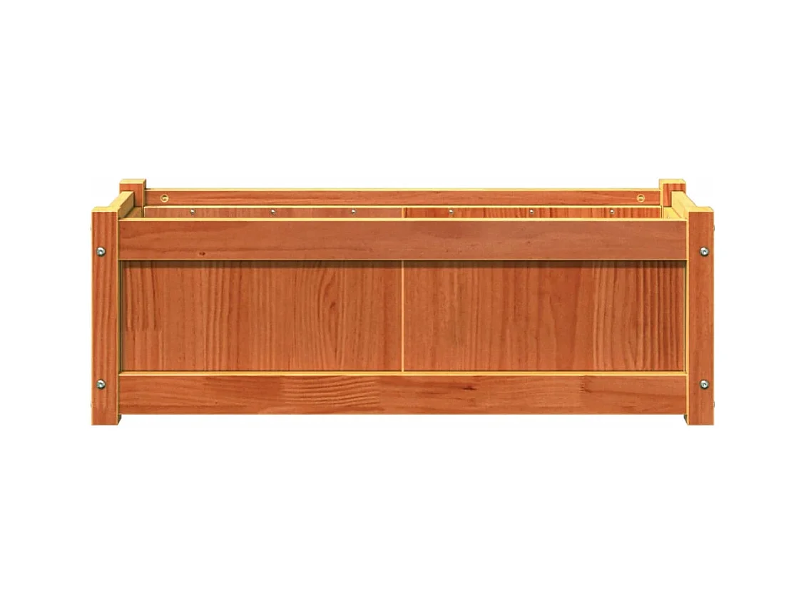 Jardinière cire marron 90x31x31 cm bois de pin massif