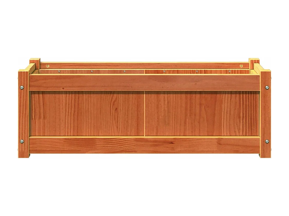 Jardinera de cera marrón 90x31x31 cm madera maciza de pino