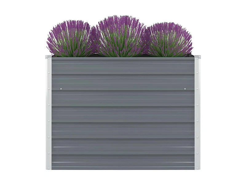 Jardinière 100x100x77 cm Acier galvanisé Gris