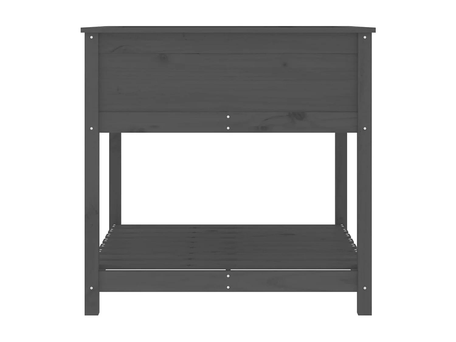 Jardinière avec étagère Gris 82,5x82,5x81 cm Bois massif de pin