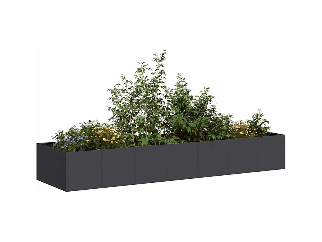 Jardinière noir 280x80x40 cm acier