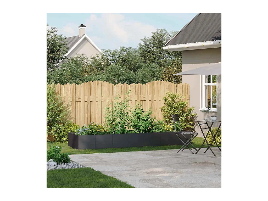 Jardinière noir 280x80x40 cm acier