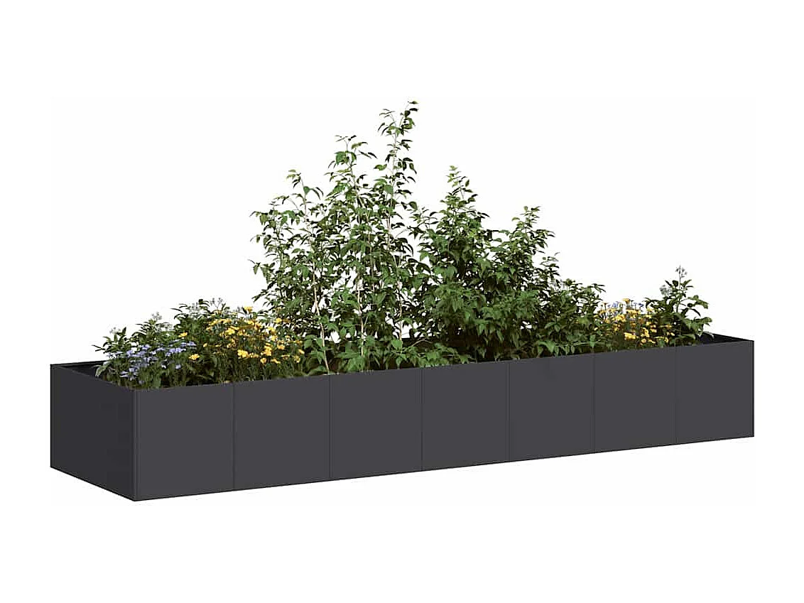 Jardinière noir 280x80x40 cm acier