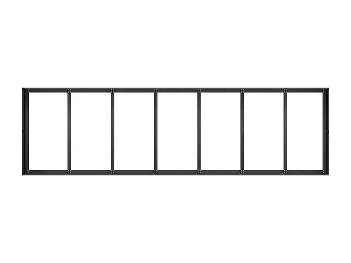 Jardinière noir 280x80x40 cm acier