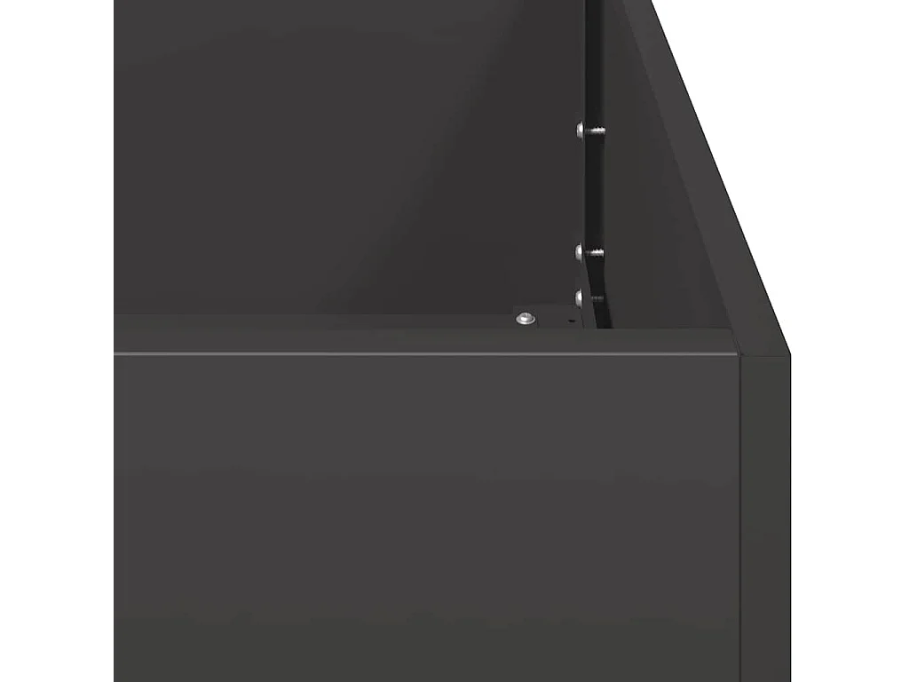 Jardinière noir 280x80x40 cm acier