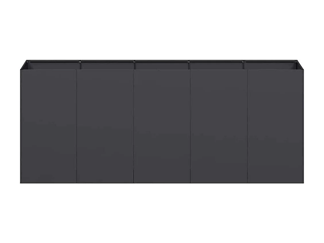 Jardinière noir 200x40x80 cm acier laminé à froid