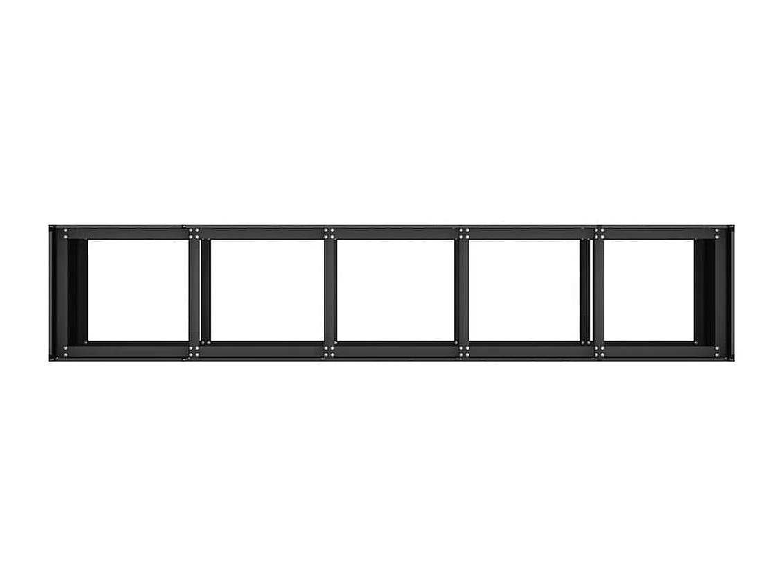 Jardinière noir 200x40x80 cm acier laminé à froid