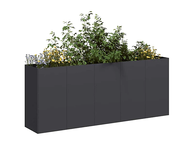 Jardinière noir 200x40x80 cm acier laminé à froid