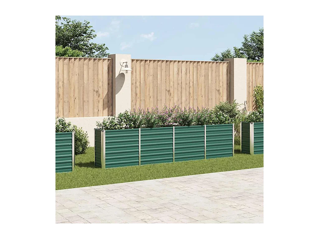 Jardinière 320x40x77 cm Acier galvanisé Vert