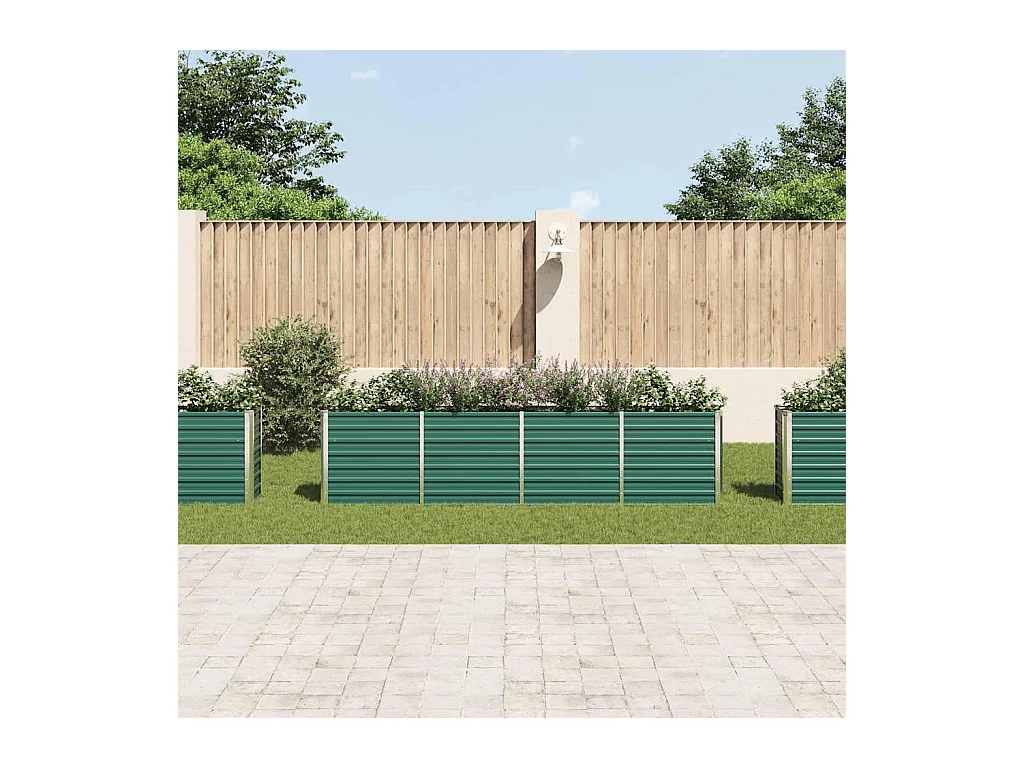 Jardinière 320x40x77 cm Acier galvanisé Vert