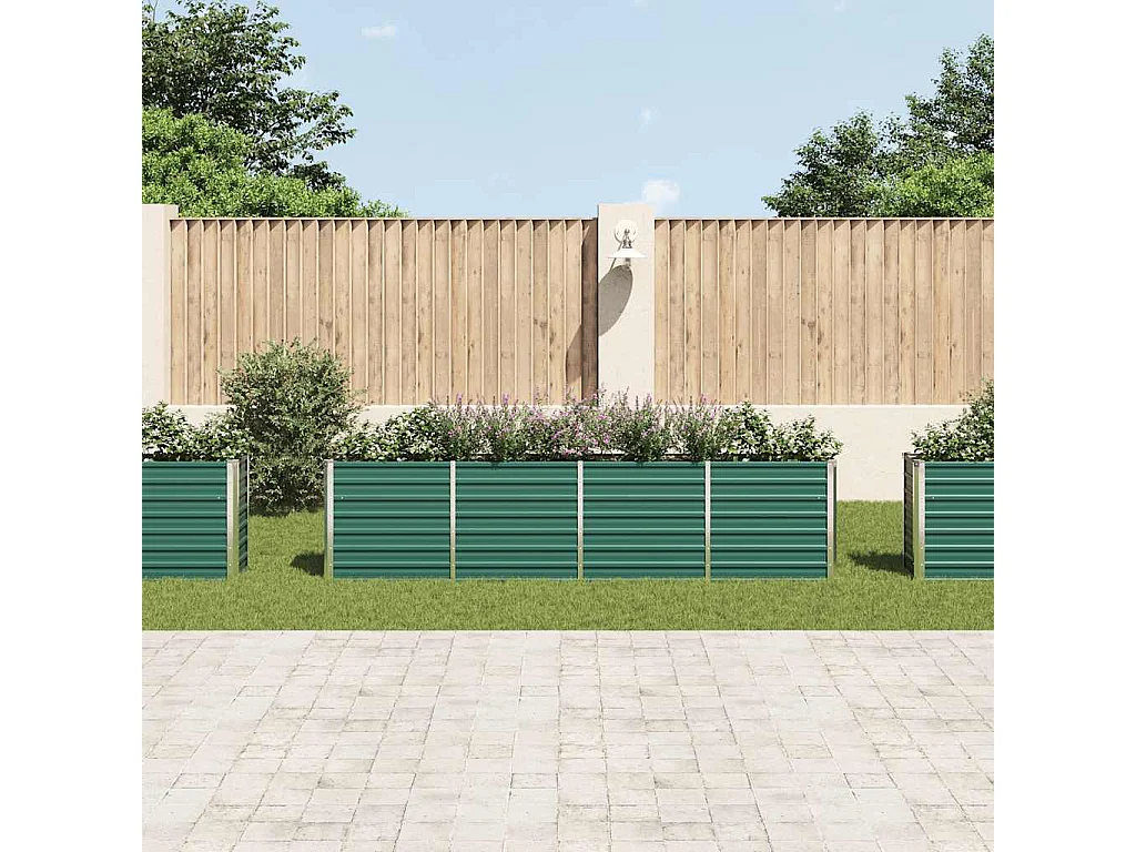 Jardinière 320x40x77 cm Acier galvanisé Vert