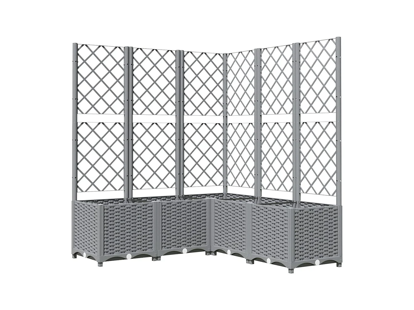Jardinière avec treillis gris clair 120x120x136cm polypropylène