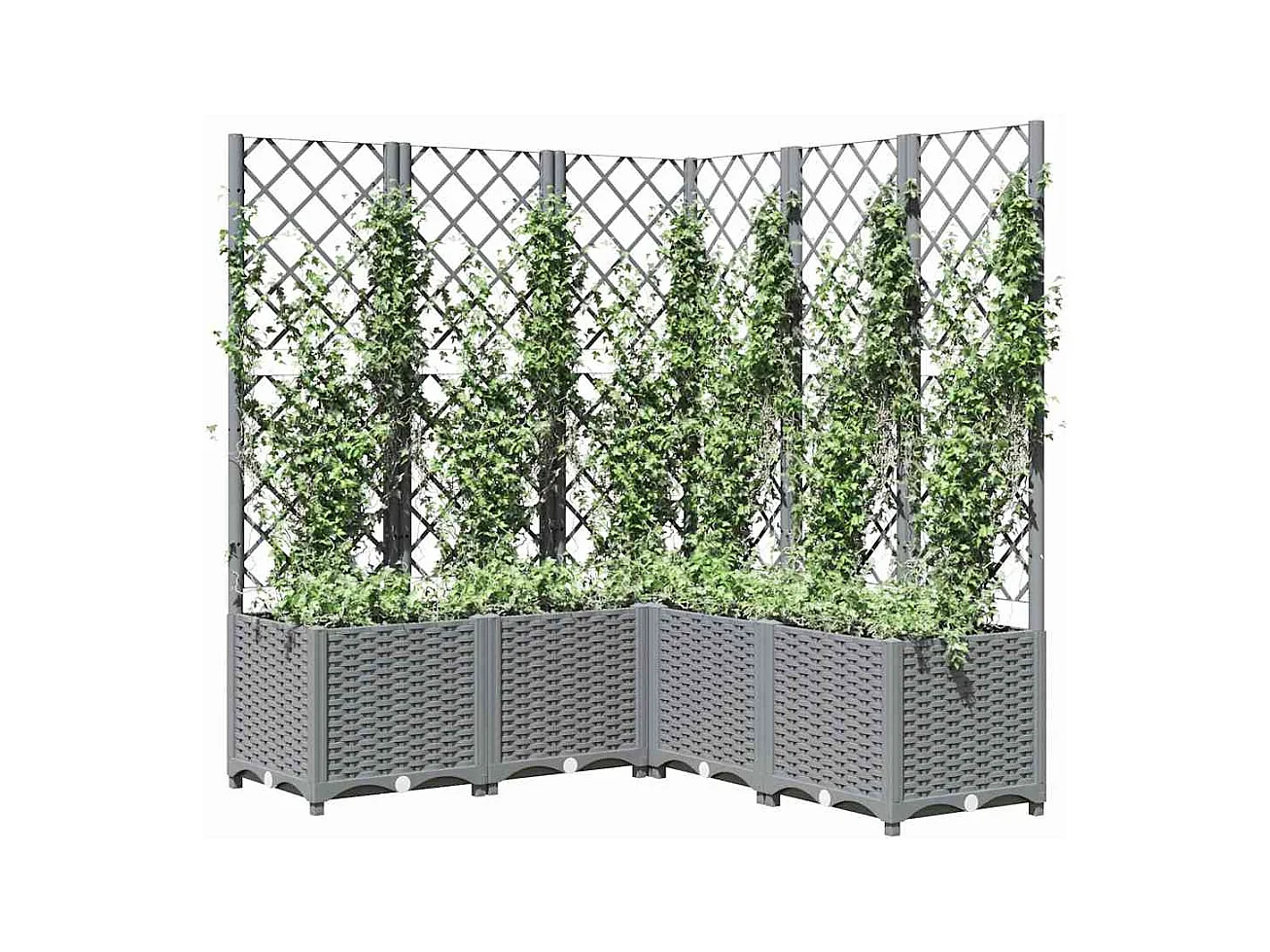 Jardinière avec treillis gris clair 120x120x136cm polypropylène