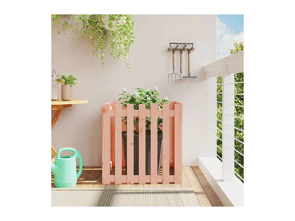 Jardinière avec design de clôture 70x70x70 cm douglas massif