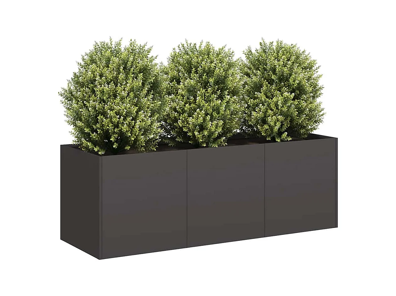 Jardinière noir 120x40x40 cm acier laminé à froid