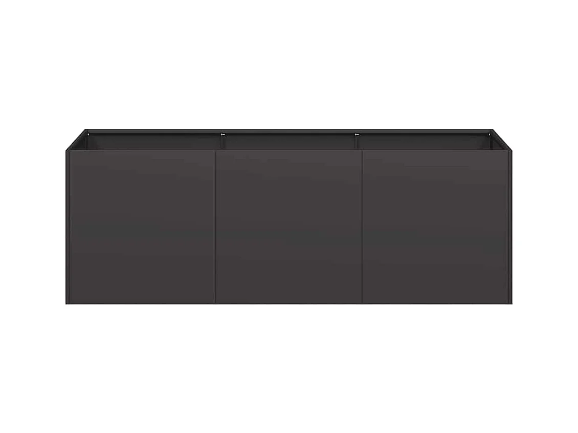 Jardinière noir 120x40x40 cm acier laminé à froid
