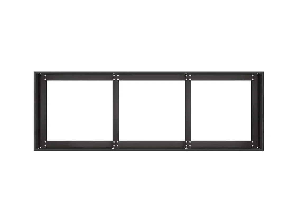 Jardinière noir 120x40x40 cm acier laminé à froid