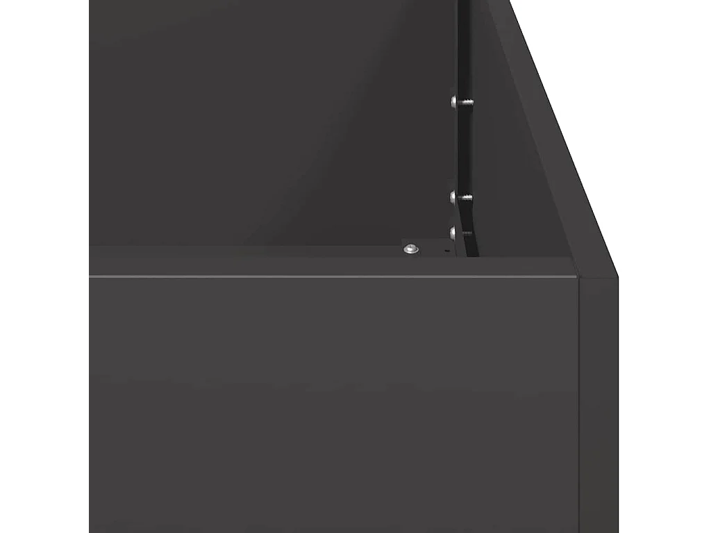 Jardinière noir 120x40x40 cm acier laminé à froid