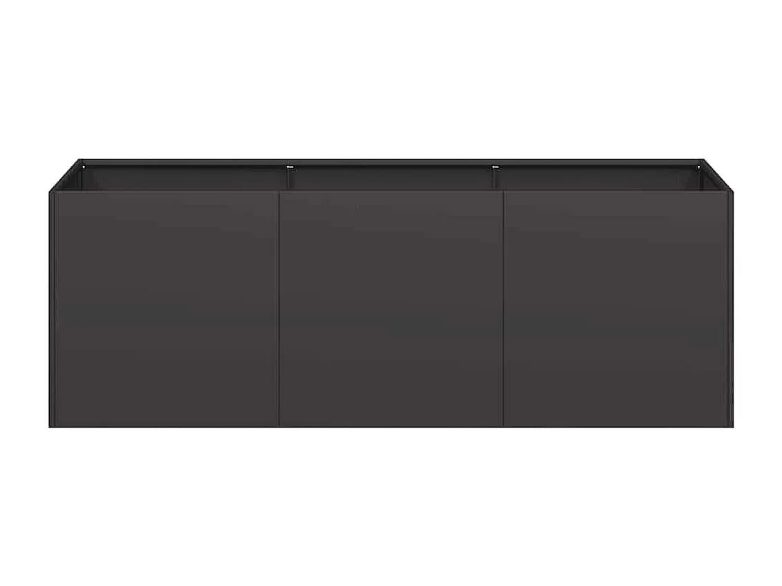 Jardinière noir 120x40x40 cm acier laminé à froid