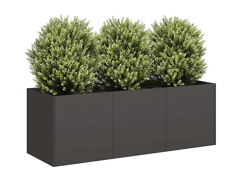 Fioriera nera 120x40x40 cm in acciaio laminato a freddo