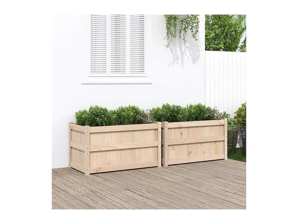 Jardinières 2 pcs bois de pin massif