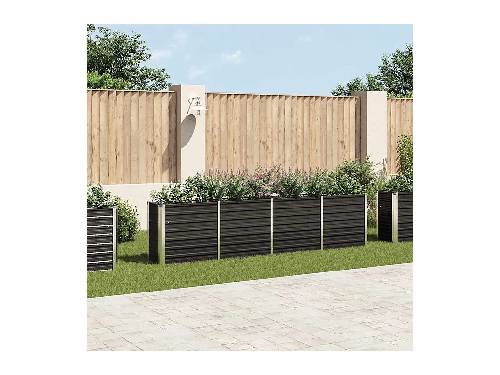 Jardinière 320x40x77 cm Acier galvanisé Anthracite