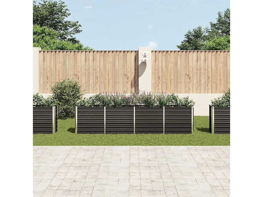 Jardinière 320x40x77 cm Acier galvanisé Anthracite
