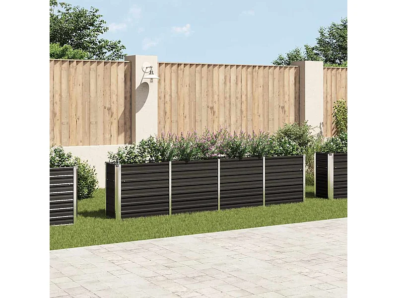 Jardinière 320x40x77 cm Acier galvanisé Anthracite
