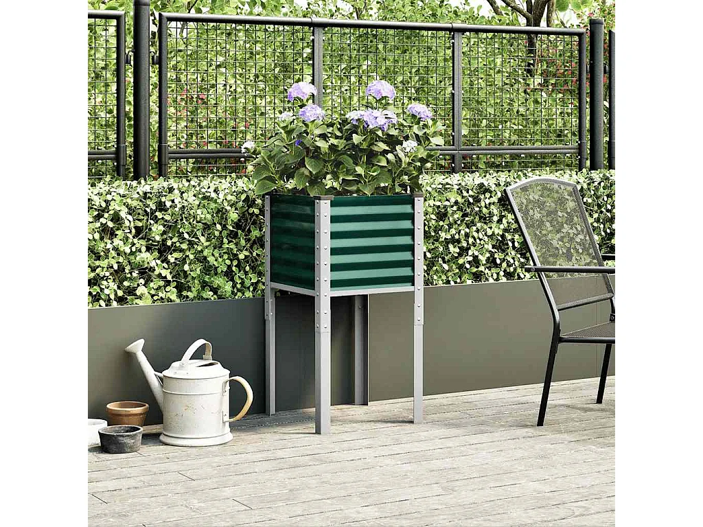 Fioriera verde 45x45x88 cm in acciaio