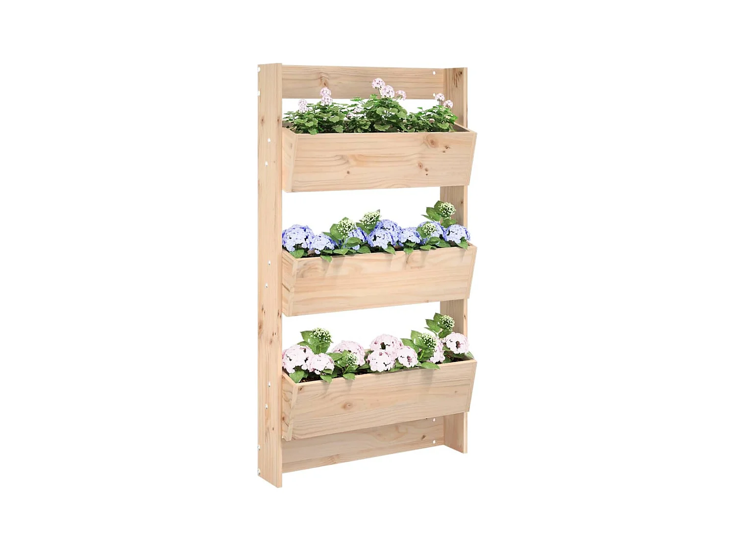 Jardinière murale 3 niveaux 60x18,5x110 cm bois de pin massif