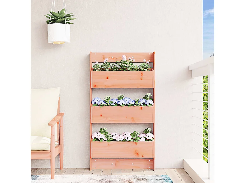 Jardinière murale 3 niveaux 60x18,5x110 cm bois douglas massif