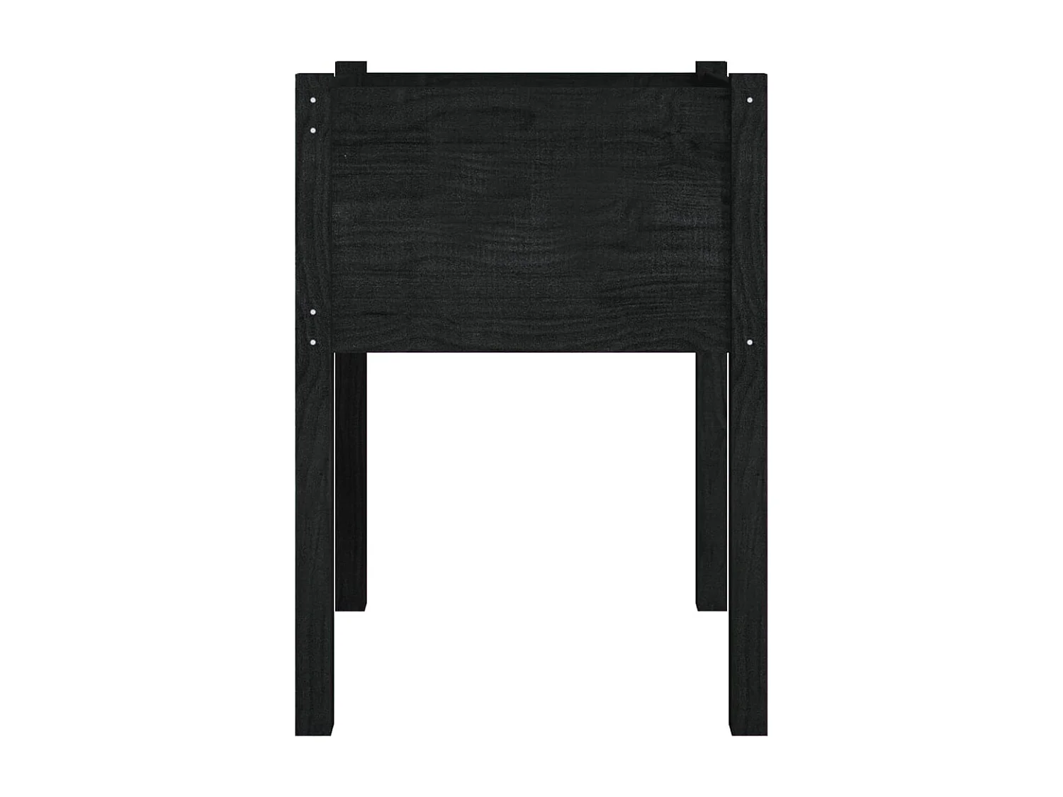 Jardinière Noir 50x50x70 cm Bois de pin massif