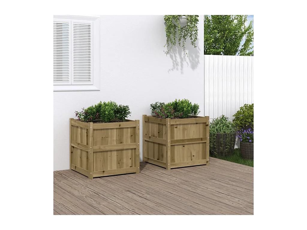 Jardinières 2 pcs bois de pin imprégné
