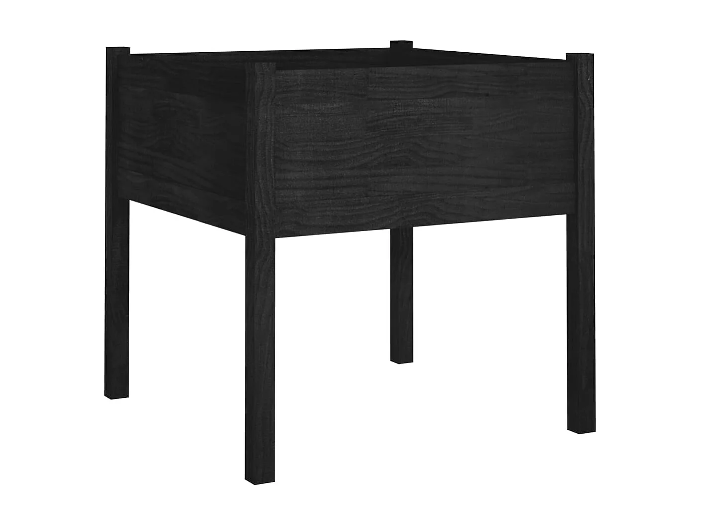 Jardinières 2 pcs Noir 70x70x70 cm Bois de pin massif