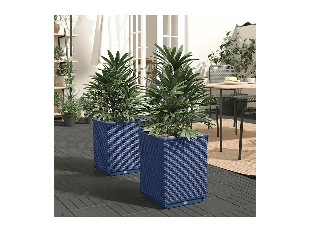 Jardinières 2 pcs bleu gris 30x30x37 cm polypropylène