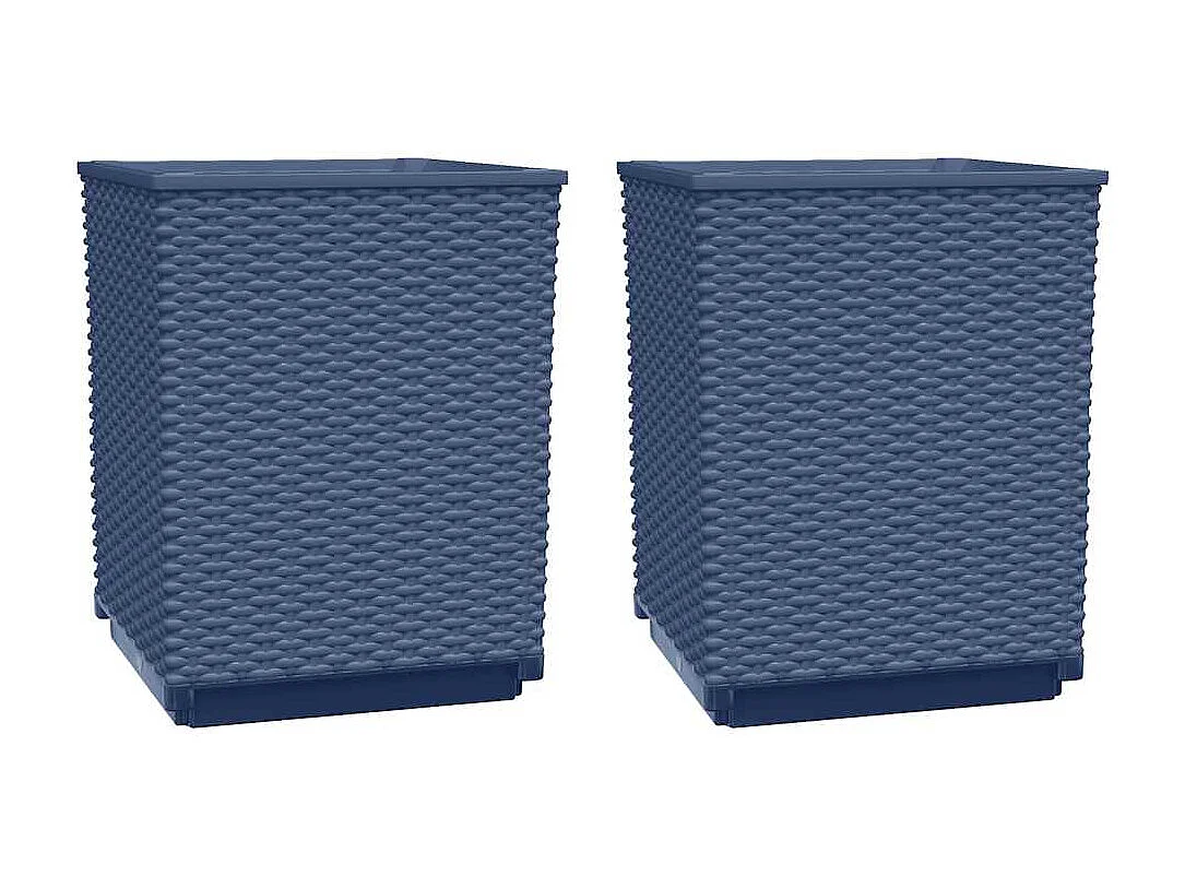Jardinières 2 pcs bleu gris 30x30x37 cm polypropylène