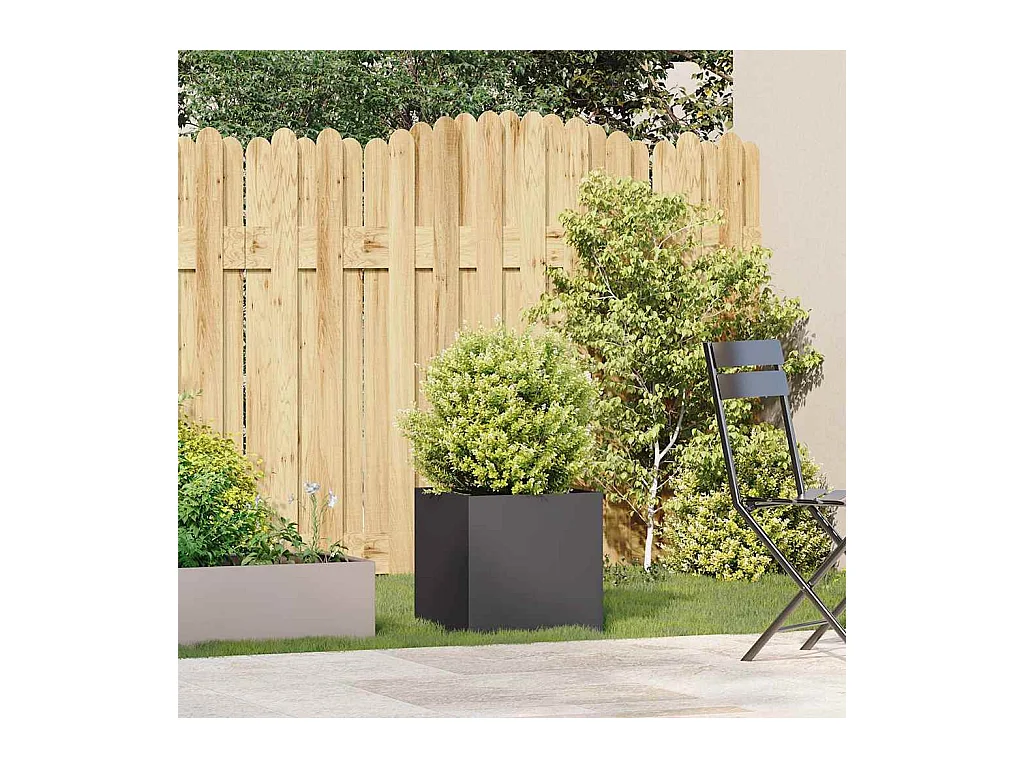 Jardinière noir 40x40x40 cm acier laminé à froid