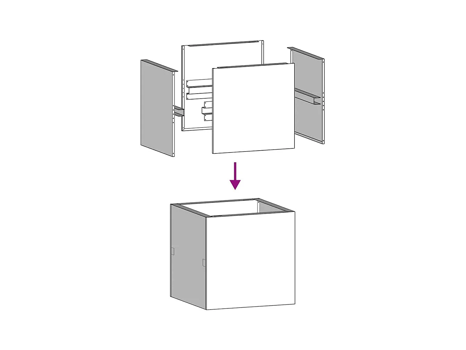 Jardinière noir 40x40x40 cm acier laminé à froid
