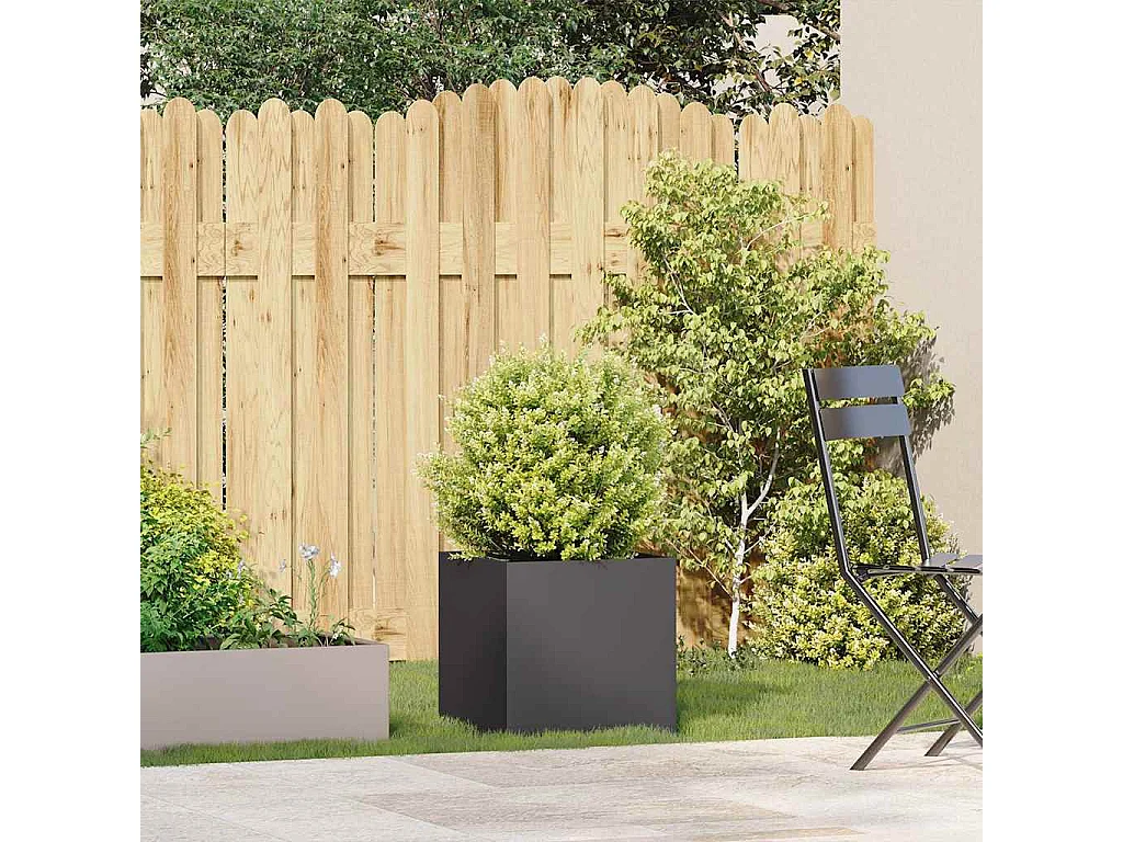 Jardinière noir 40x40x40 cm acier laminé à froid