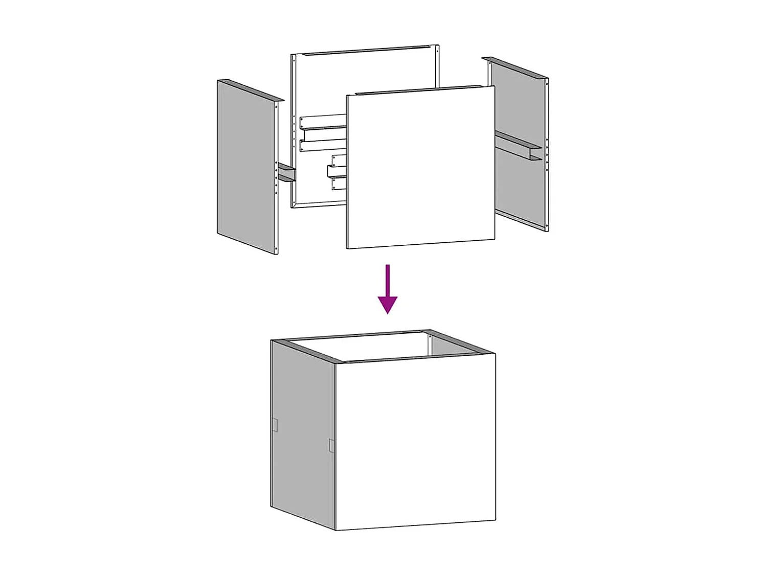 Jardinière noir 40x40x40 cm acier laminé à froid