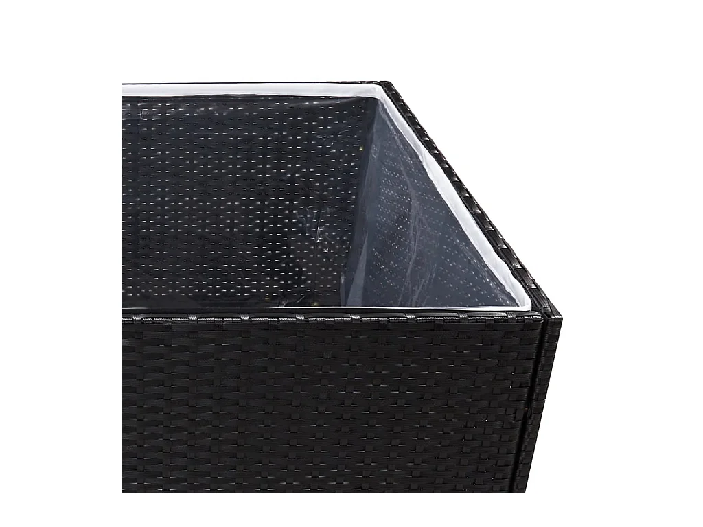 Schwarzer Pflanzkübel 80x80x80 cm aus gewebtem Harz