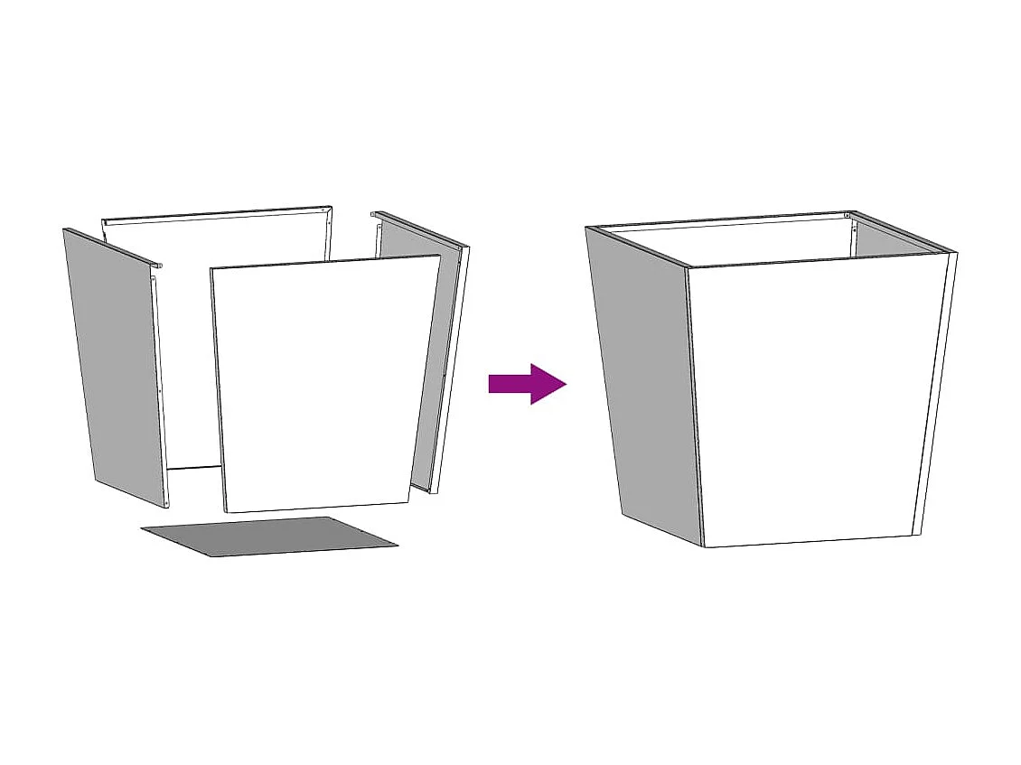 Anthrazitfarbener Pflanzkübel 50x50x50 cm Stahl