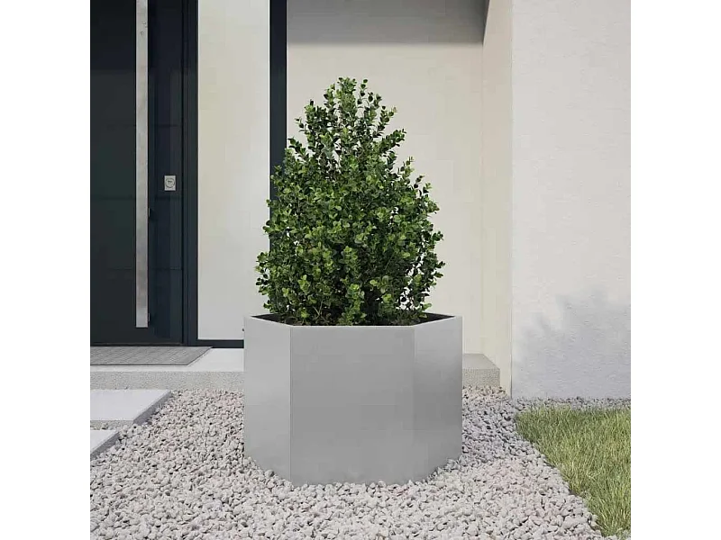 Fioriera esagonale 69x60x45 cm in acciaio zincato