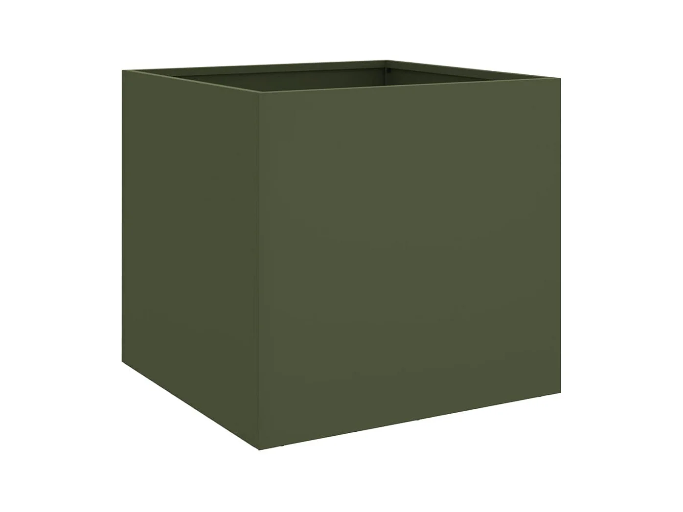 Plantenbakken 2 stuks olijfgroen 42x40x39 cm staal