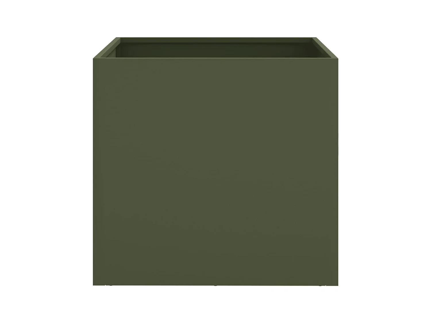 Plantenbakken 2 stuks olijfgroen 42x40x39 cm staal