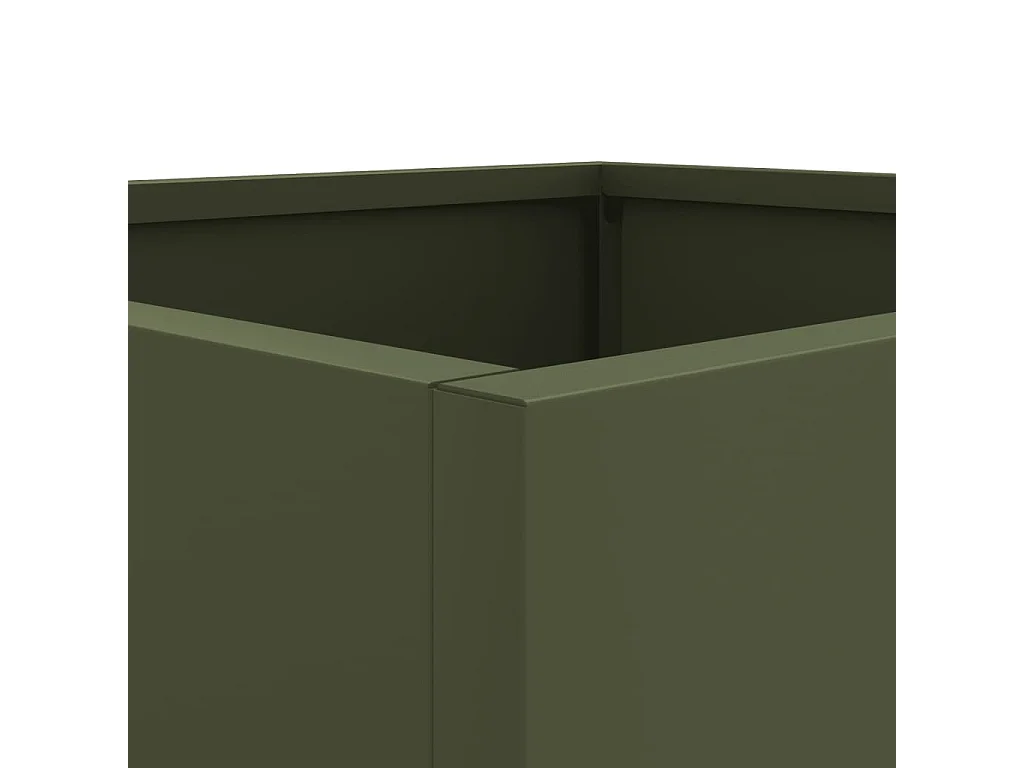 Plantenbakken 2 stuks olijfgroen 42x40x39 cm staal